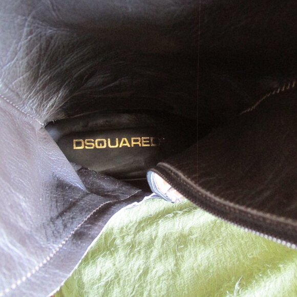 D Squared Leather Boots- size 43- Brown/Black tonal- worn once at fashion show main image 5